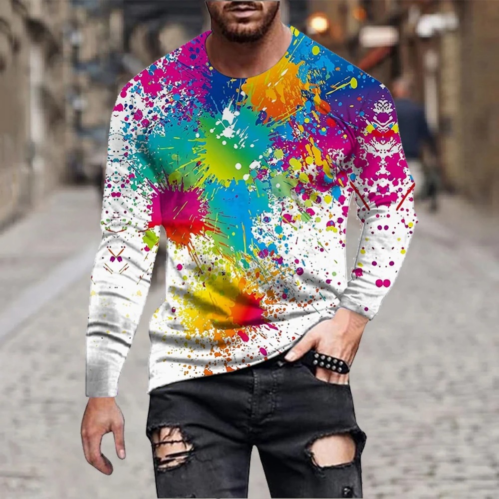 Men'S Fashion Trends 2025 - T-shirt à manches longues imprimé en