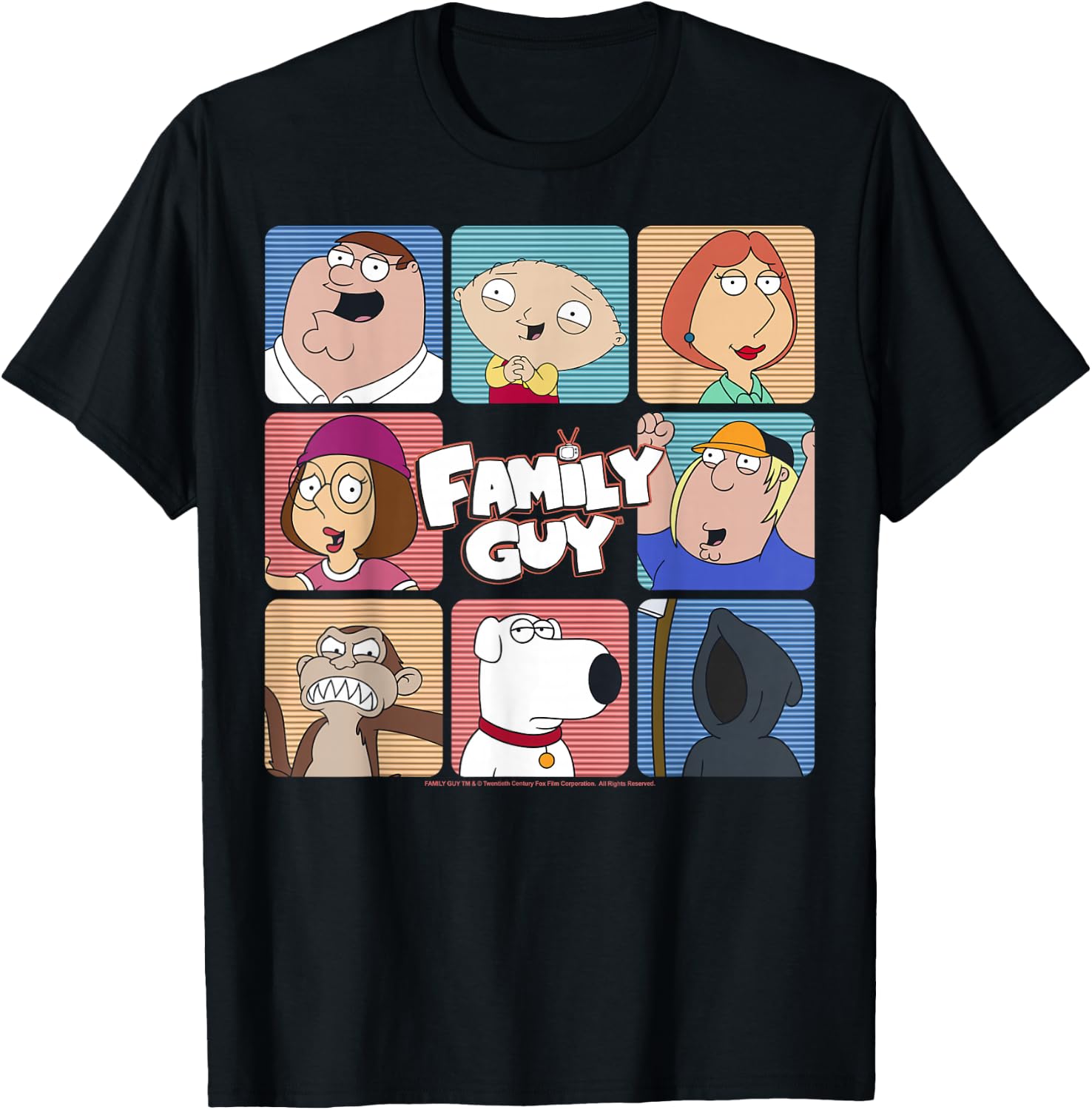 Men'S Fashion For Big Guys - T-shirt Family Guy avec image emblématique