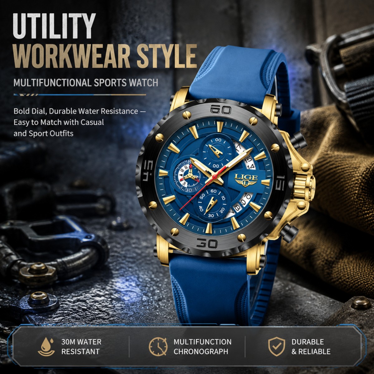 Men'S Fashion Zone - LIGE – montre militaire pour hommes,