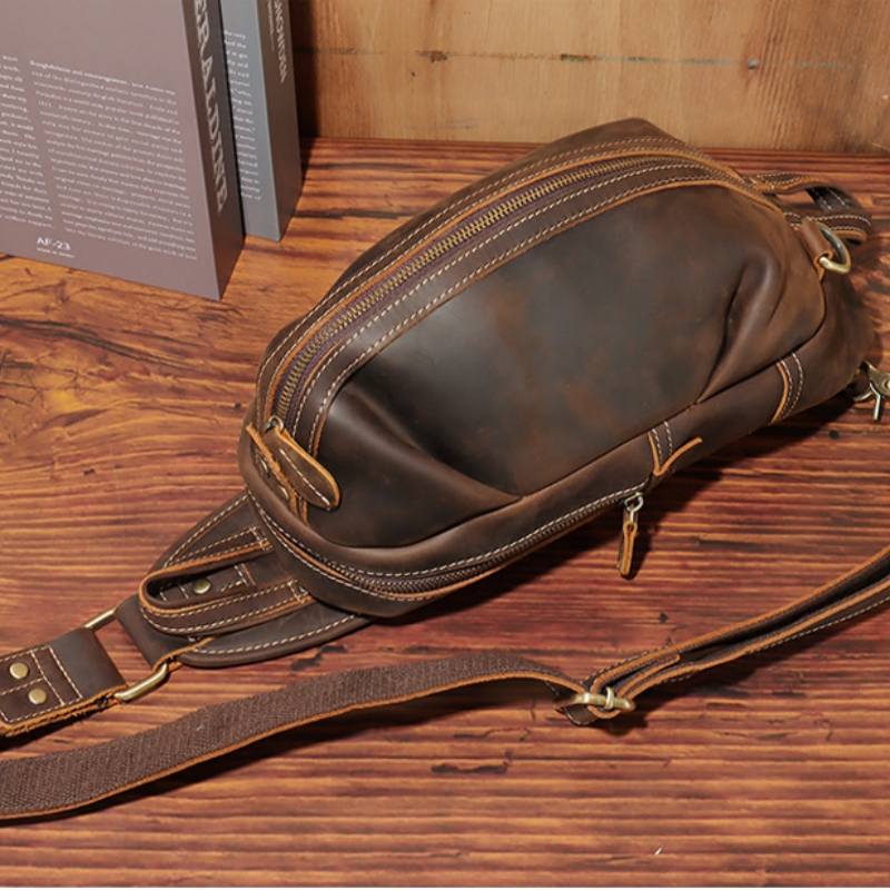 Crossbody Bag Men - Sac à bandoulière en cuir véritable