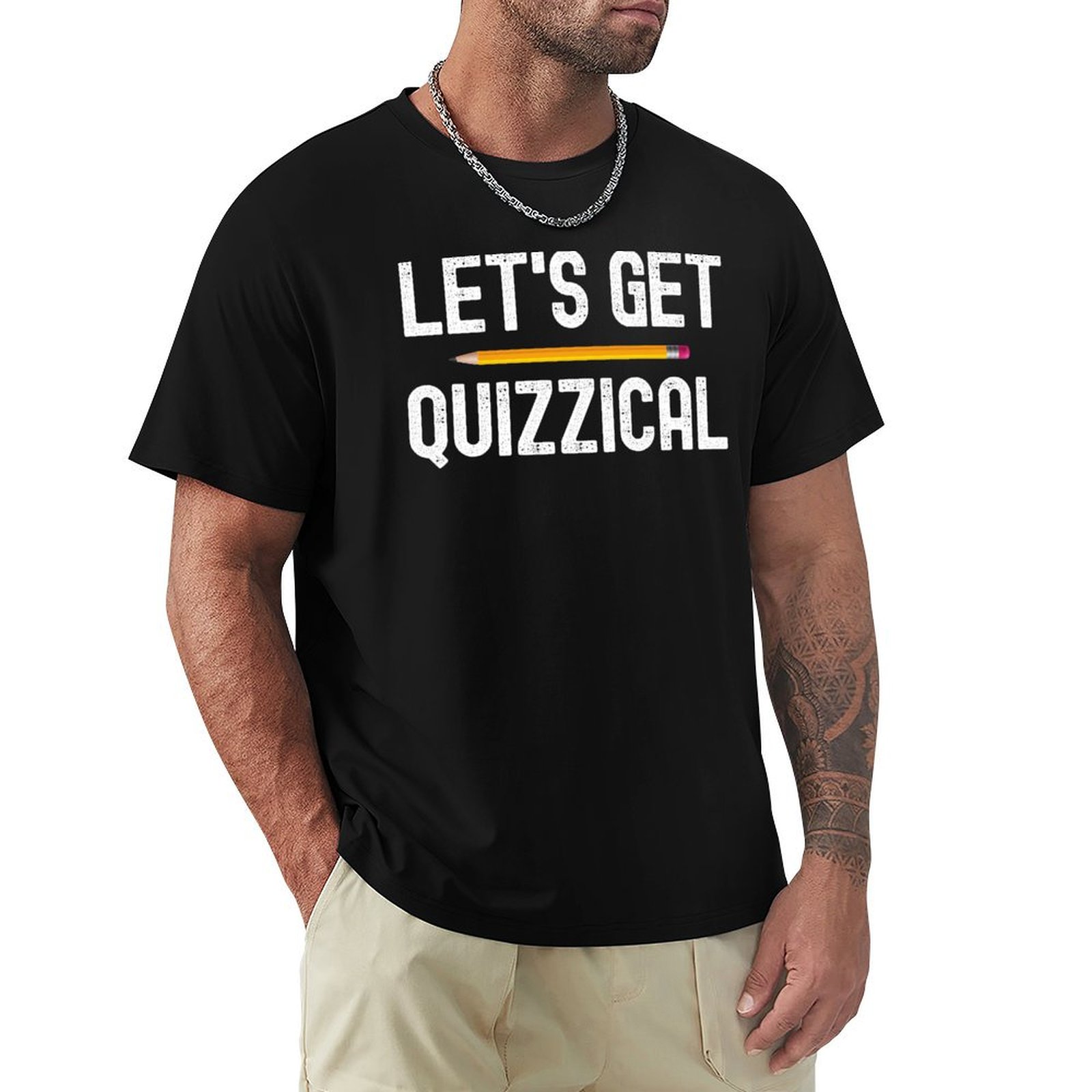 Men'S Fashion Quiz - T-shirt Lets Get Quizzical Pub Quiz