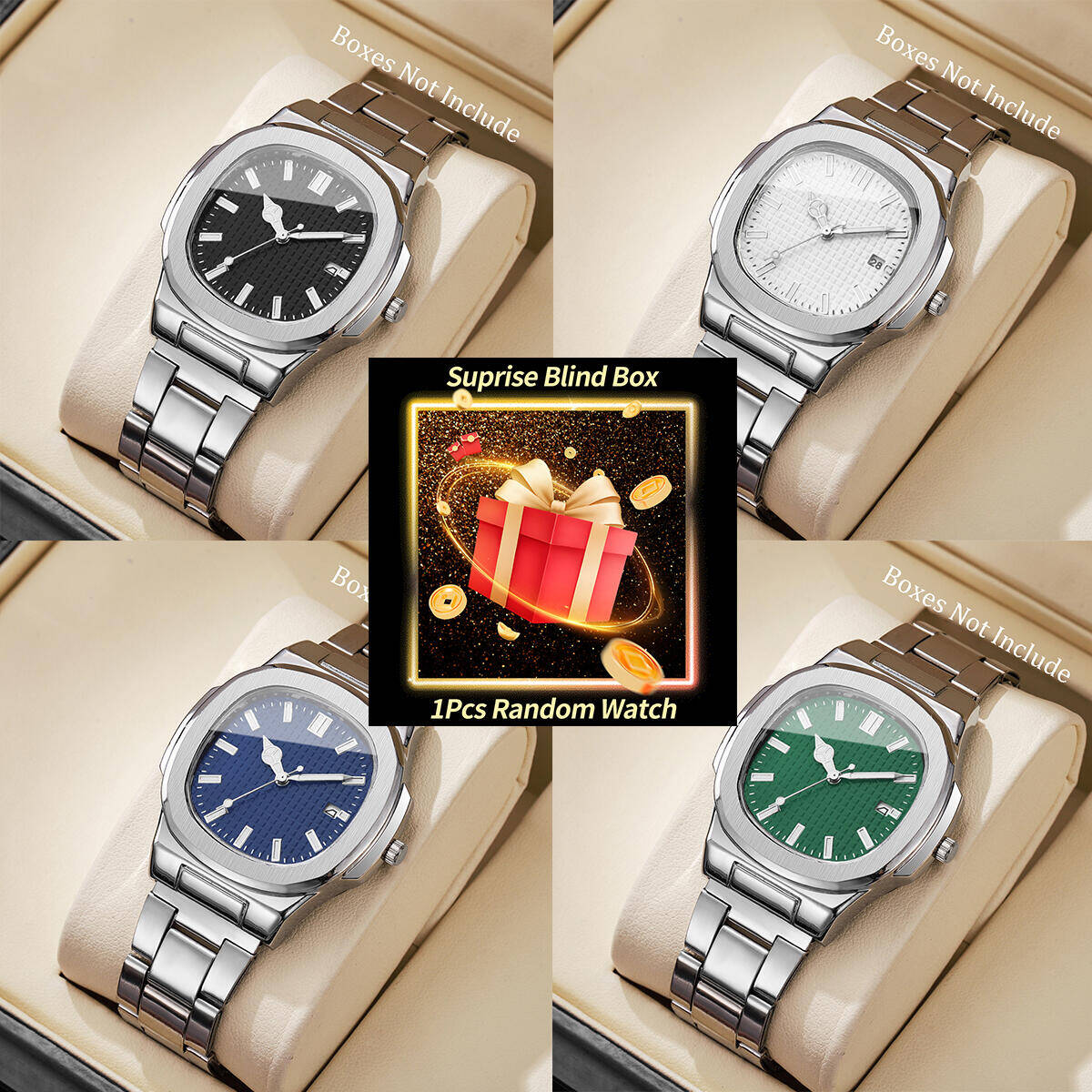Men'S Fashion Box - 1PC Surprise mystère montre boîte aveugle-mode