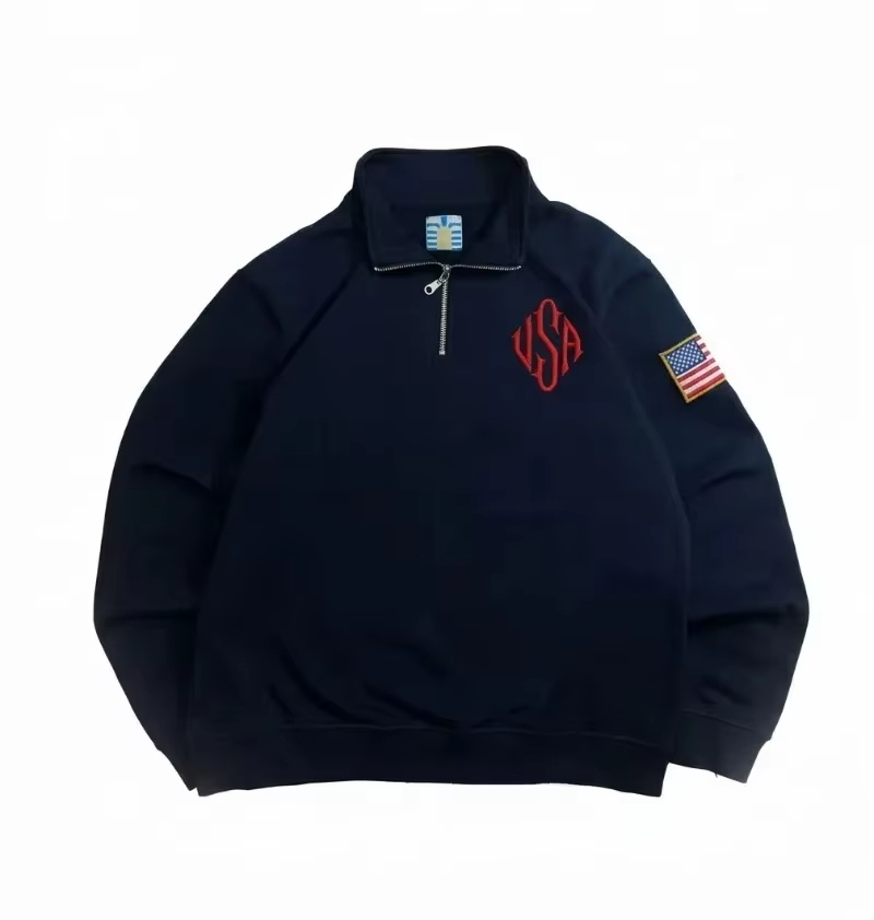 Sweat-shirt Y2K bleu marine à  - Mens Fashion Quarter Zip avis et prix