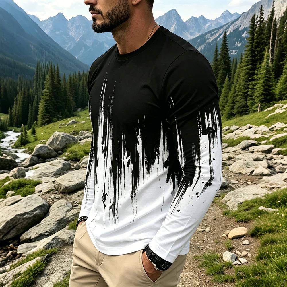 T-shirt à manches longues dégr - Men'S Spring Fashion avis et prix